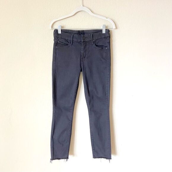 Mother The Looker Skinny Black Jeans Cut Out Size 26 - Picture 5 of 10